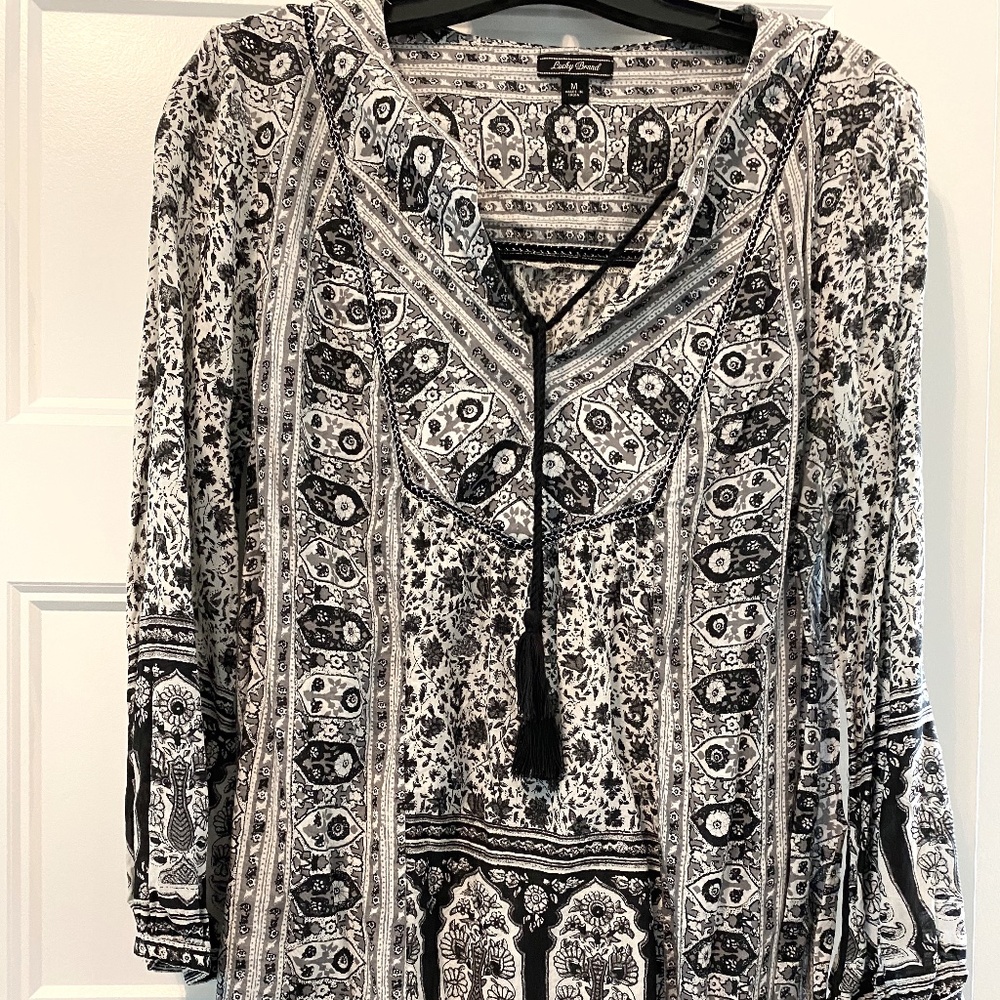 Lucky Brand Black and White Blouse